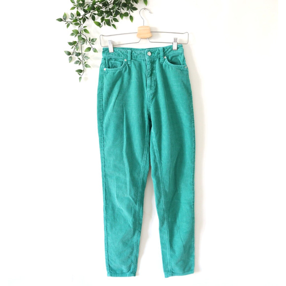 BDG Urban Outfitters Women's Green Corduroy High Rise Mom Pants Size 25 - Picture 1 of 4